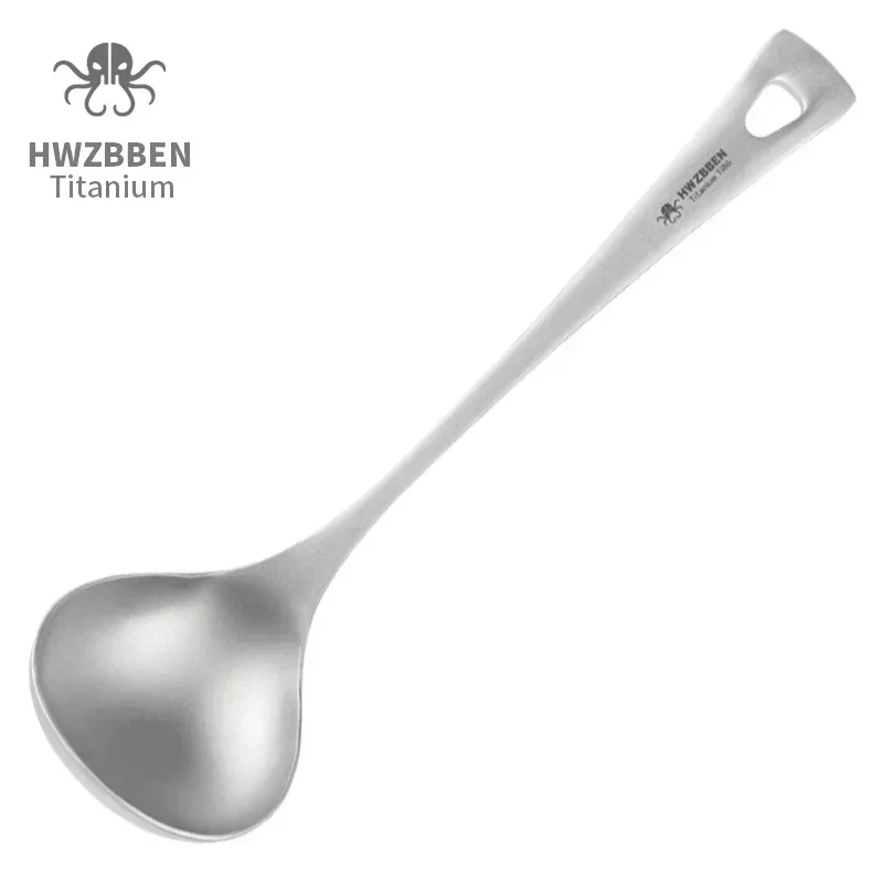 Camping Cooking Utensils Kit - HWZBBEN 야외 티타늄 수프 스푼, 긴