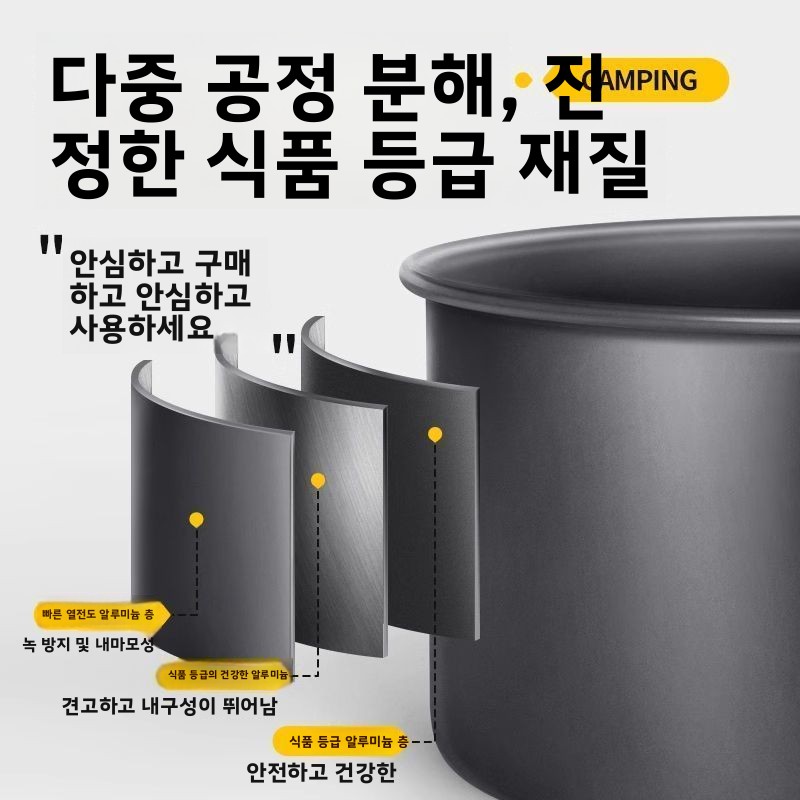 Camping Cooking Set With Kettle - 야외 캠핑 조리기구 세트 휴대용 경량