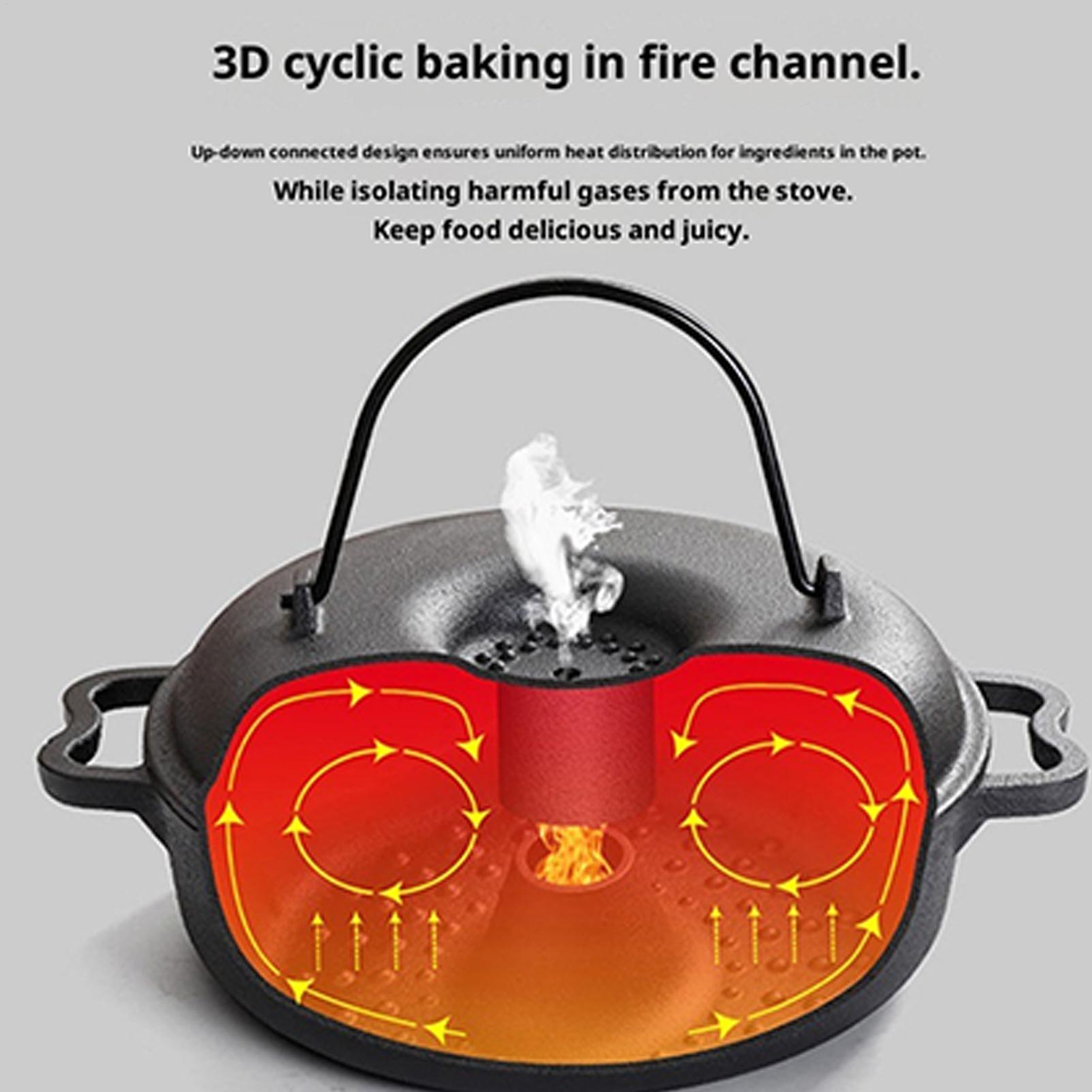 Camping Cooking Pot - 손잡이가 있는 논스틱 조리기구용 대형 냄비,