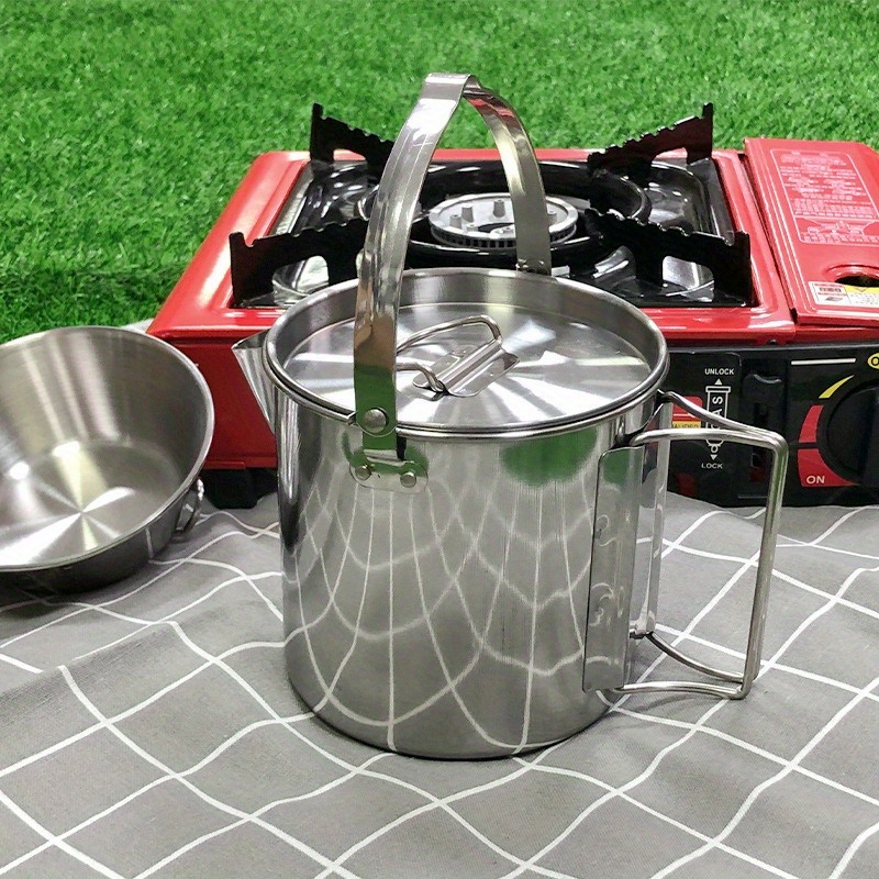 Camping Cooking Set Stainless Steel - 캠핑 피크닉 및 행잉 쿡아웃을 위한