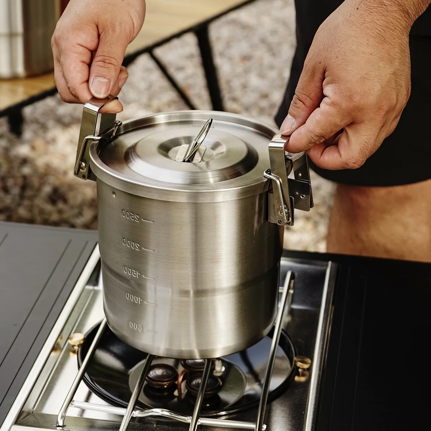 Camping Hanging Cooking Pot - 야외 캠핑 304 스테인리스 스틸 휴대용