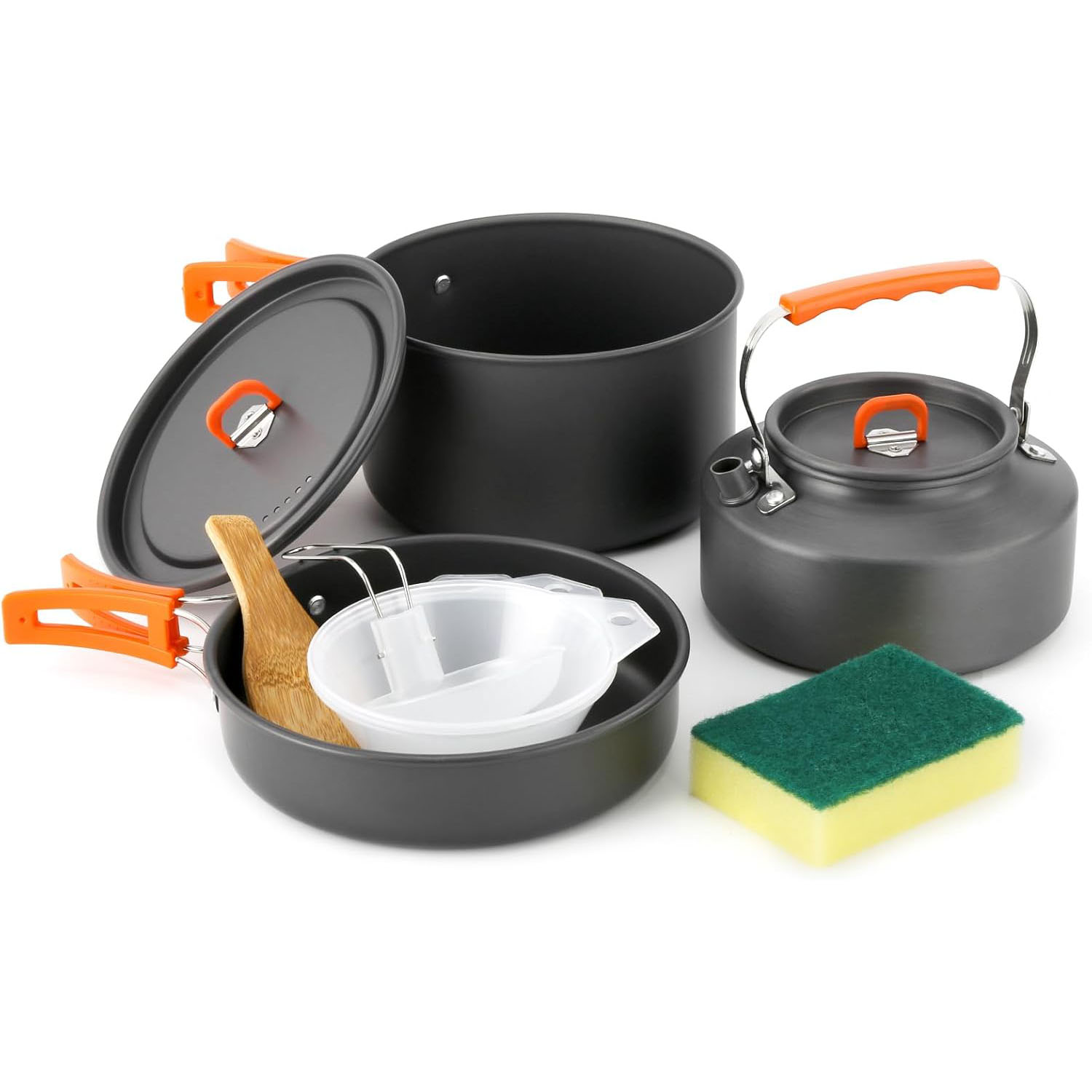 Camping Cooking Set With Kettle - 캠핑용 조리기구 캠핑용 냄비 및 프라이팬