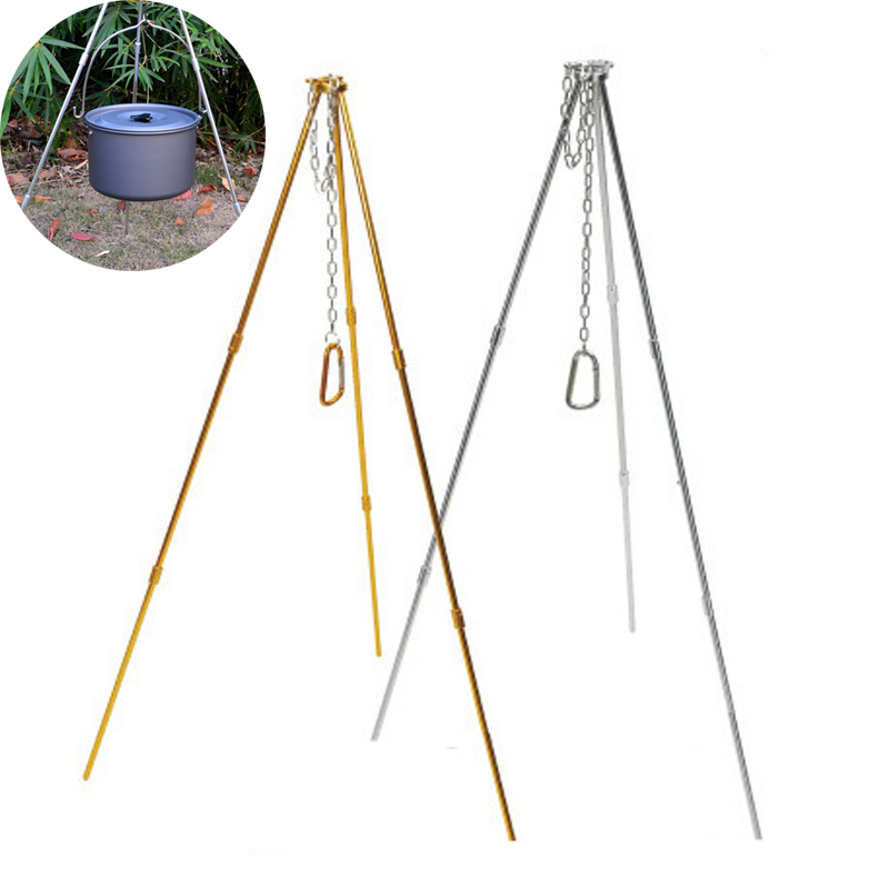 Camping Hanging Cooking Pot - 야외 캠핑 삼각대, 내구성, 휴대용, 피크닉