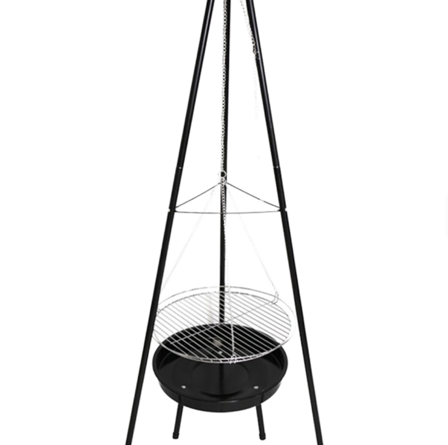 Camping Cooking Tripod - 헤비듀티 삼각대 걸이식 바베큐 그릴 (논스틱