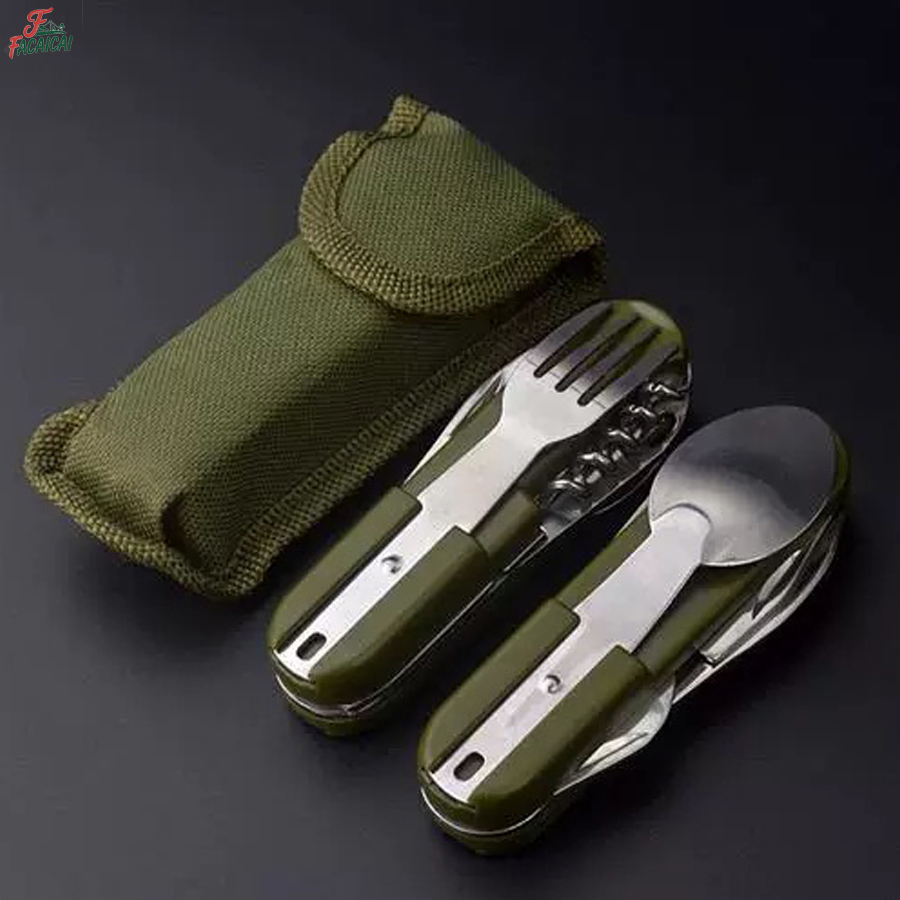 Camping Cooking Set Stainless Steel - 캠핑용품 5-in-1 스테인리스 스틸 여행 세트,