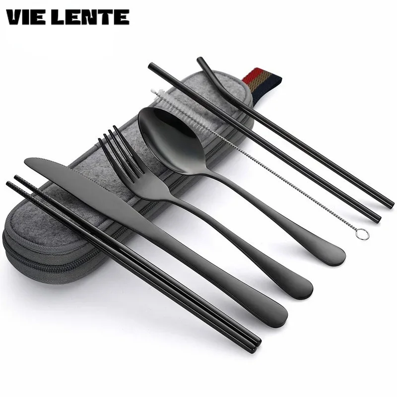 Camping Cooking Knife Set - 8 개/대 식기 재사용 가능한 여행