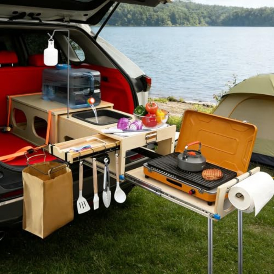 Camping Cooking All In One - 오버랜드 키친 슬라이드 아웃 시스템, 싱크대,