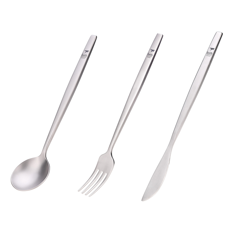 Camping Cooking Utensils Kit - Keith 티타늄 휴대용 스푼 포크 나이프