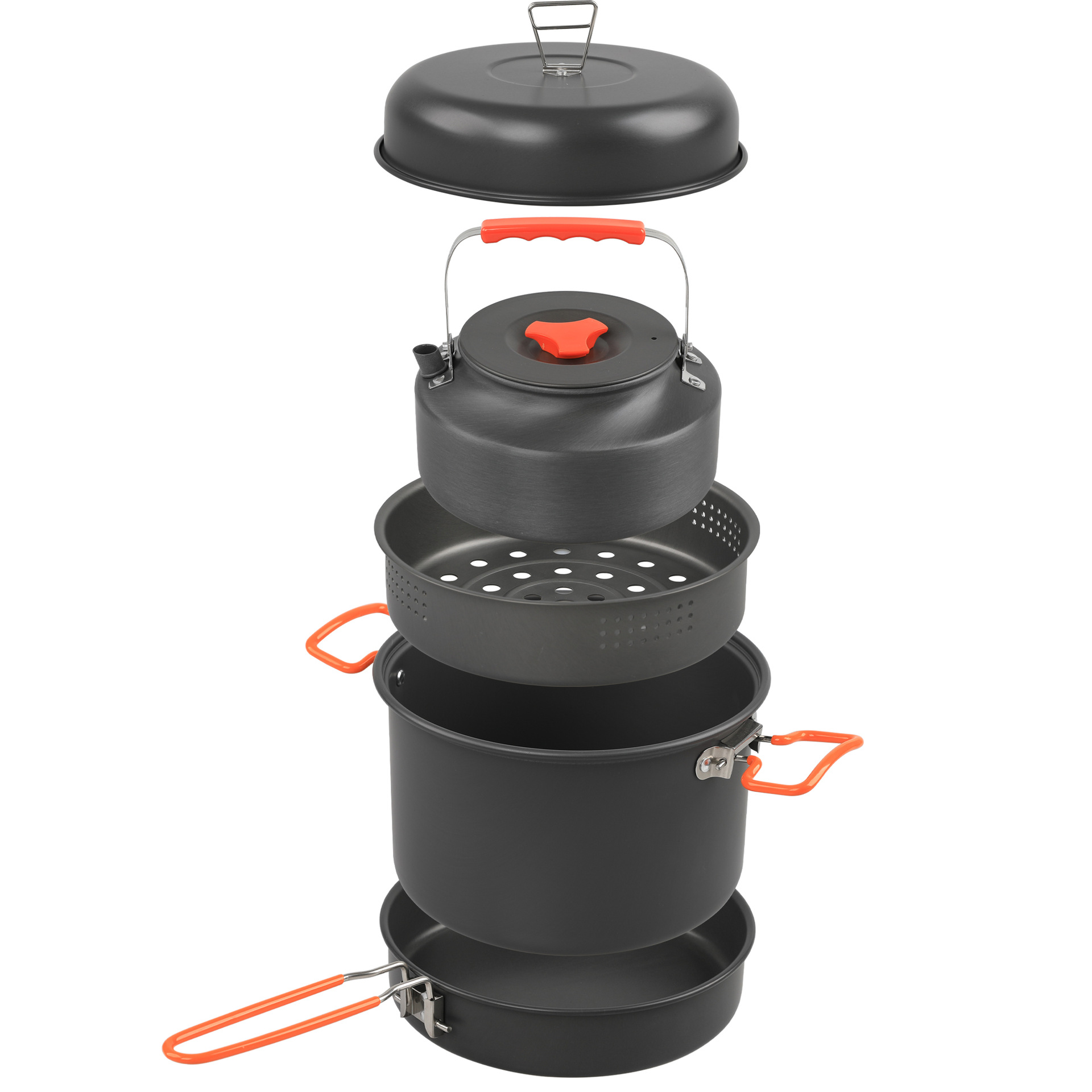 Camping Cooking Set With Kettle - 야외 조리기구 세트, 캠핑 요리 냄비