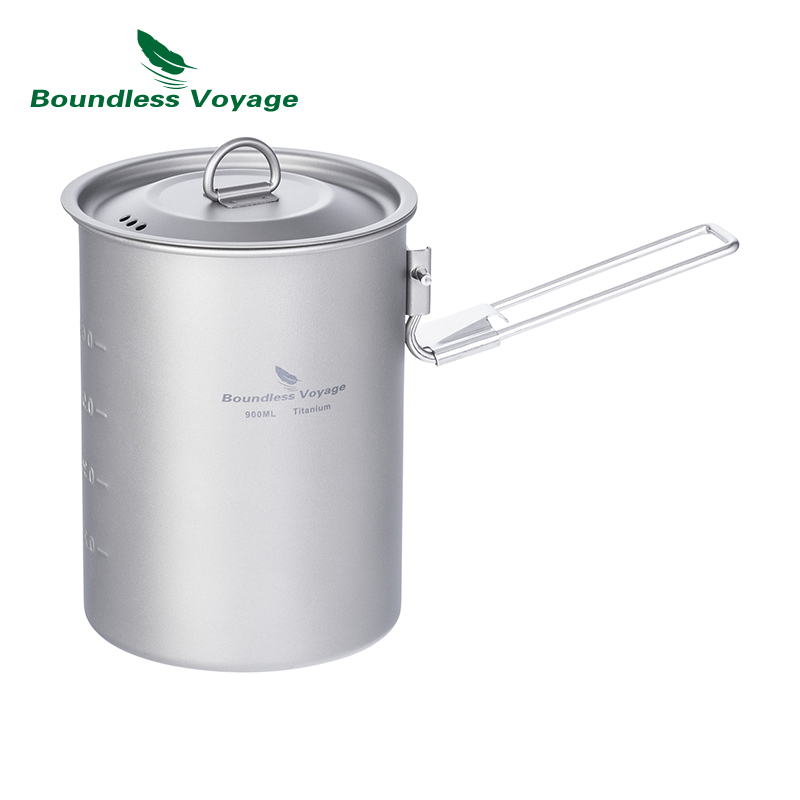 Camping Cooking Utensils Kit - 무한 항해 900ml 티타늄 냄비 컵