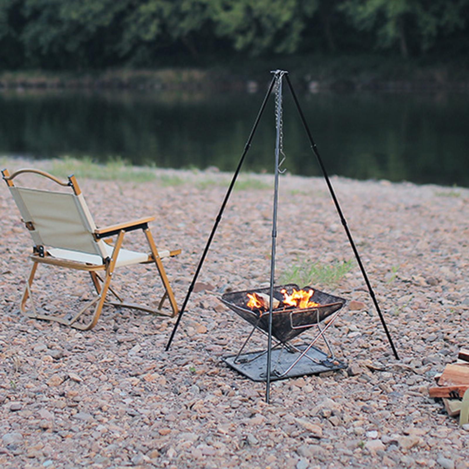 Camping Hanging Cooking Pot - 야외 대형 모닥불 삼각대 휴대용 캠핑