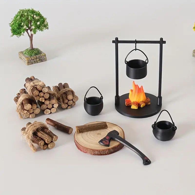 Camping Hanging Cooking Pot - 미니 캠프파이어 행잉 스토브 냄비 인형집