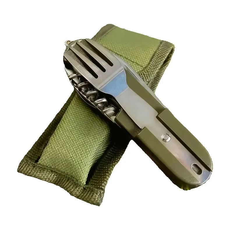 Camping Cooking Knife Set - 스테인리스 스틸 7-in-1 캠핑 식기 세트