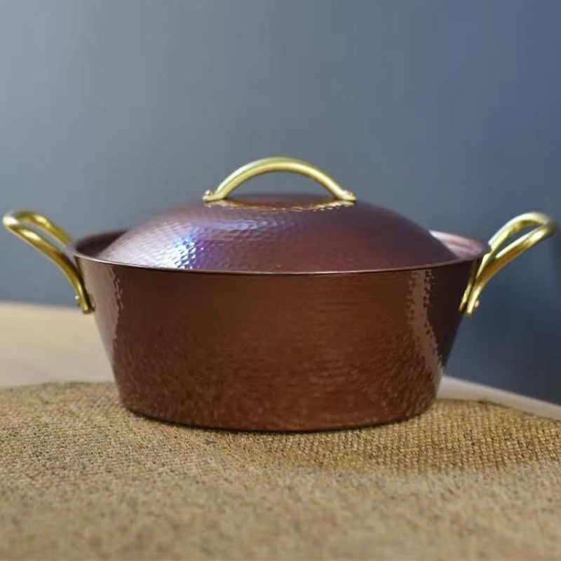 Camping Cooking Pot - 수제 빈티지 구리 냄비, 캠핑용 두꺼운