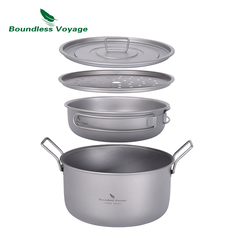 Camping Cooking Set Stainless Steel - 무한 항해 캠핑 요리 냄비 다기능