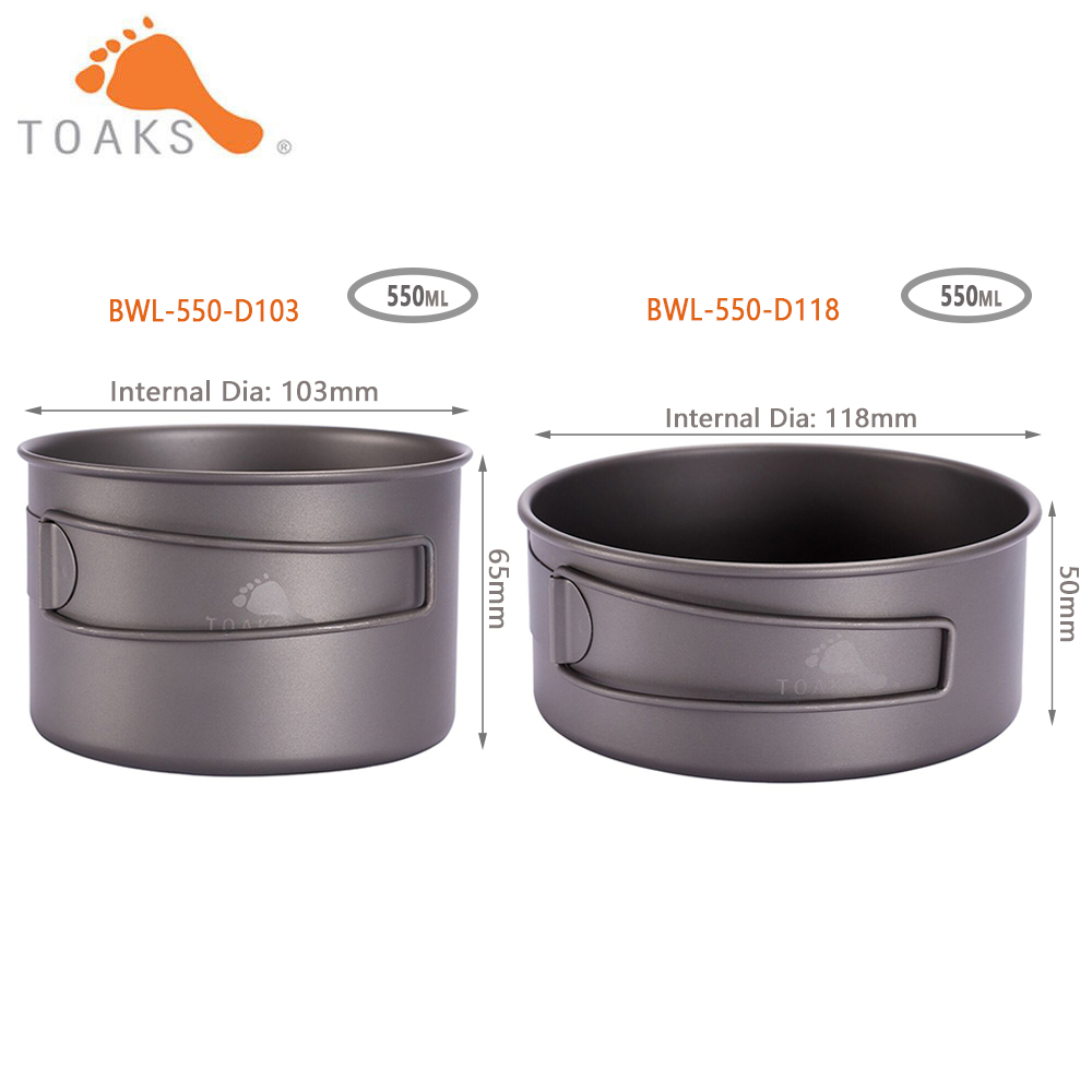 TOAKS BWL-550 티타늄 Bowl 와 접는 핸들 - Camping Cooking Utensils Kit 리뷰 및 가격