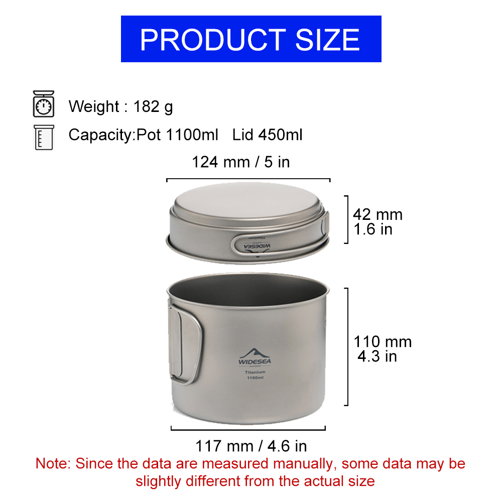 Widesea 초경량 티타늄 캠핑 냄비 1100ml 접 - Camping Cooking Set Stainless Steel 리뷰 및 가격