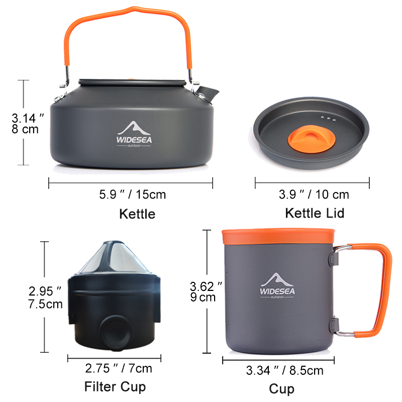 Widesea 캠핑 커피 조리기구 세트, 야외 식기 장 - Camping Cooking Set With Kettle 리뷰 및 가격