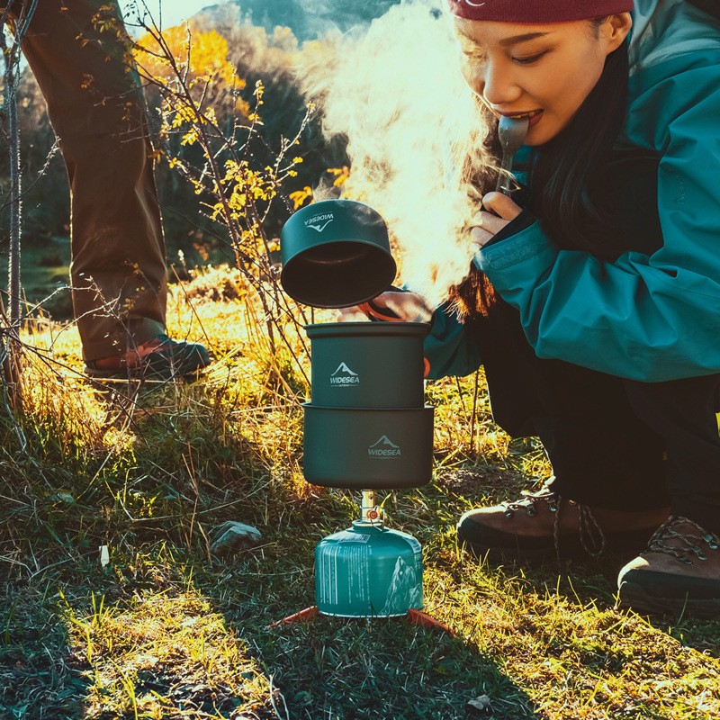 와이드시 휴대용 캠핑 스토브 세트 알루미늄 1.3L 냄 - Camping Cooking All In One 리뷰 및 가격