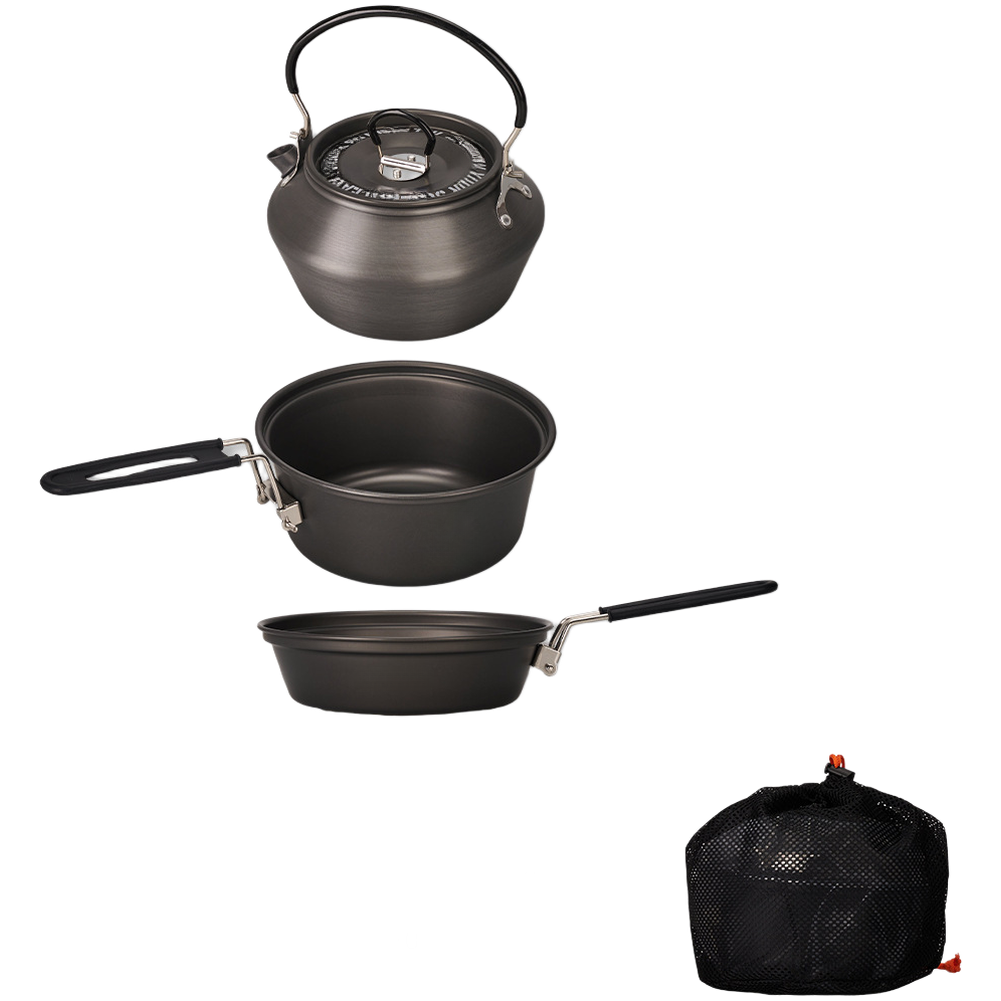 경량 알루미늄 합금 캠핑 조리기구 세트 3종 냄비 프라 - Camping Cooking Set With Kettle 리뷰 및 가격