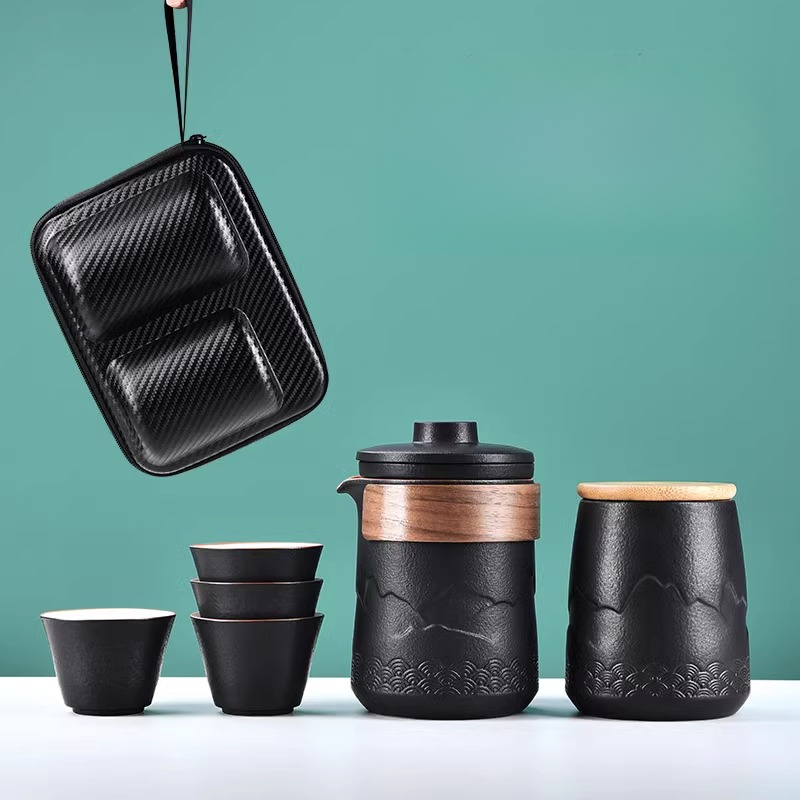 휴대용 여행 차 세트 한 냄비 한 컵 빠른 컵 차 세트 - Camping Cooking Gear 리뷰 및 가격