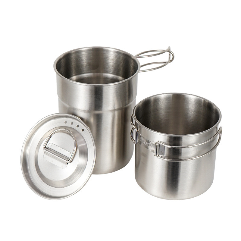 2 개/대 캠핑 주전자 스테인레스 스틸 요리 주전자 캠 - Camping Cooking Set With Kettle 리뷰 및 가격