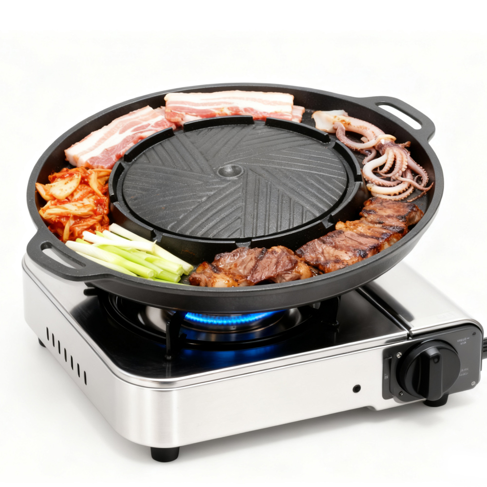 코선 한국식 바베큐 그릴 팬 2 in 1 원형 바베큐  - Camping Cooking Bowl 리뷰 및 가격