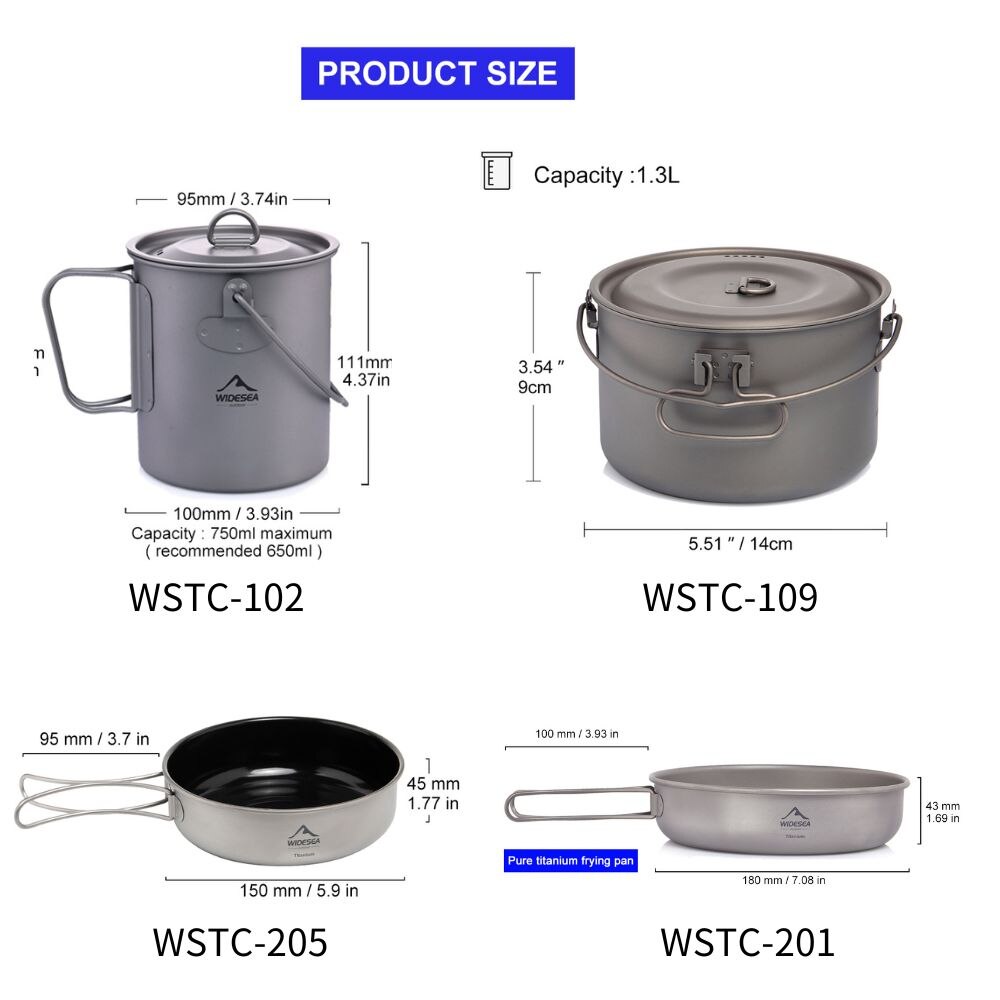 Widesea 캠핑 식기 티타늄 조리기구 세트, 관광  - Camping Cooking Utensils Kit 리뷰 및 가격