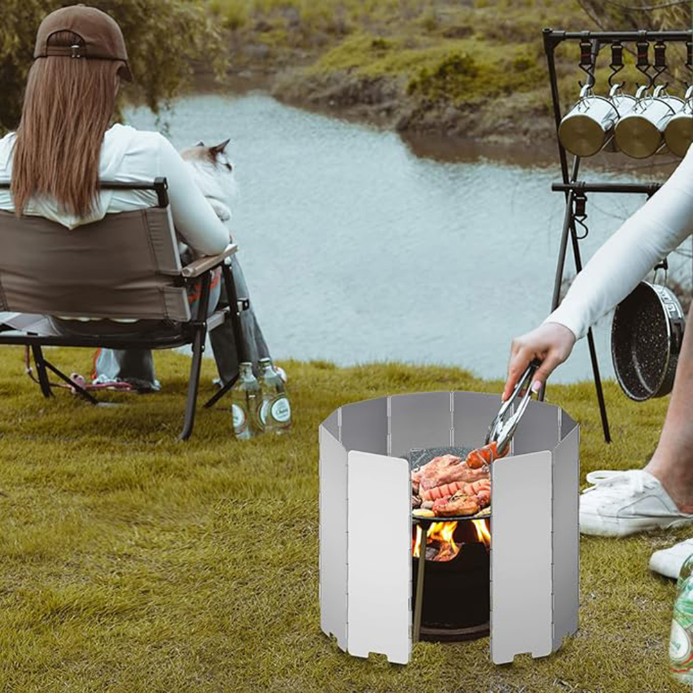 경량 접이식 캠핑 스토브 바람막이 - 8/9/10/12 - Camping Cooking Windscreen 리뷰 및 가격