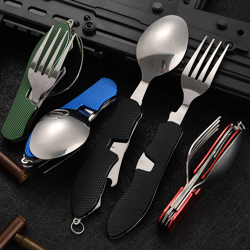 4 in1 접이식 캠핑 식기 세트 다기능 나이프 포크  - Camping Cooking Knife Set 리뷰 및 가격
