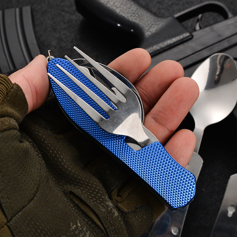 4 in1 접이식 캠핑 식기 세트 다기능 나이프 포크  - Camping Cooking Knife Set 리뷰 및 가격