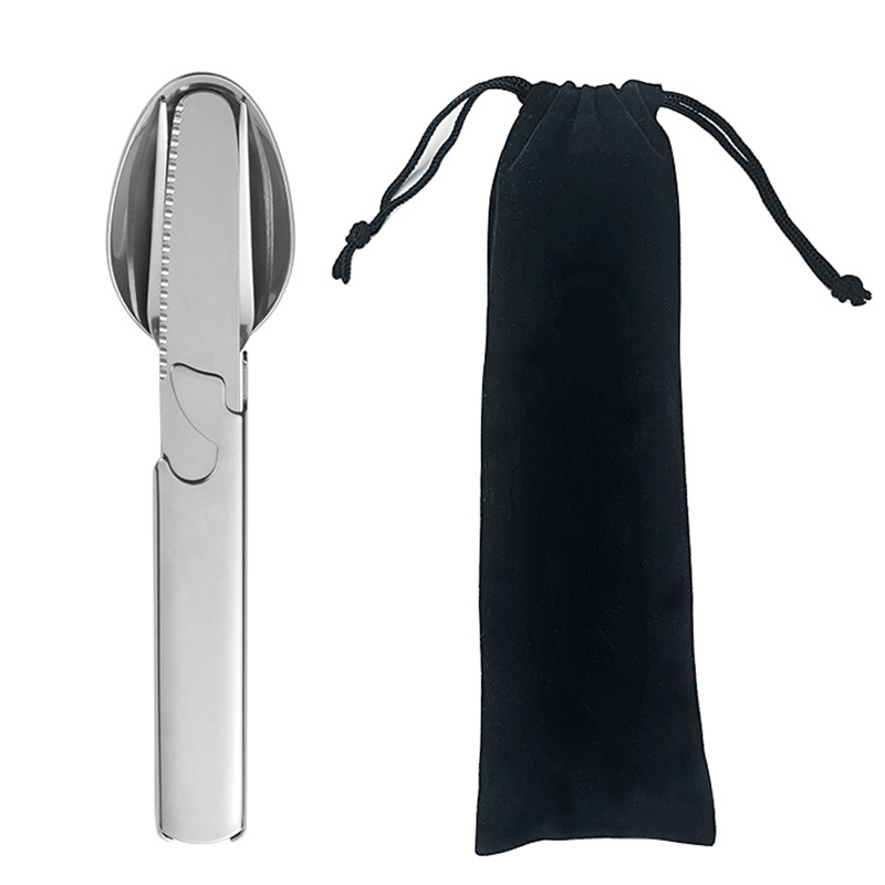 4개 세트 휴대용 스테인리스 조합 식기 세트 접이식 수 - Quechua Camping Cooking Set 리뷰 및 가격