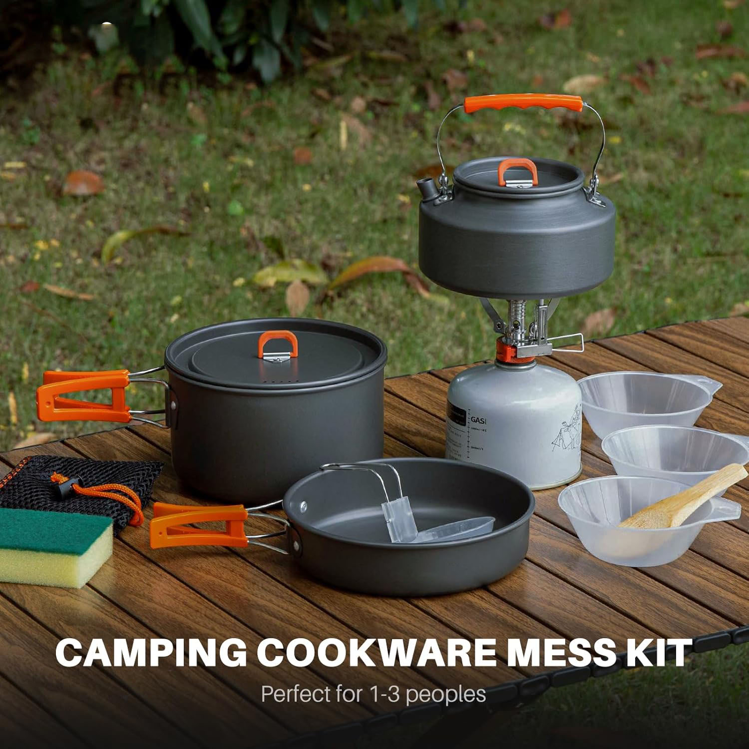 캠핑용 조리기구 캠핑용 냄비 및 프라이팬 세트(주전자, - Camping Cooking Set With Kettle 리뷰 및 가격