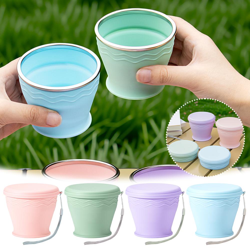 뚜껑이 있는 접이식 실리콘 컵 휴대용 여행 머그컵 접을 - Camping Cooking Pot 리뷰 및 가격