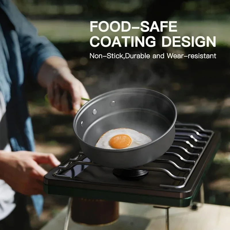 캠핑 요리 세트, 야외 주방용품 세트, 알루미늄 휴대용 - Camping Cooking Set With Kettle 리뷰 및 가격