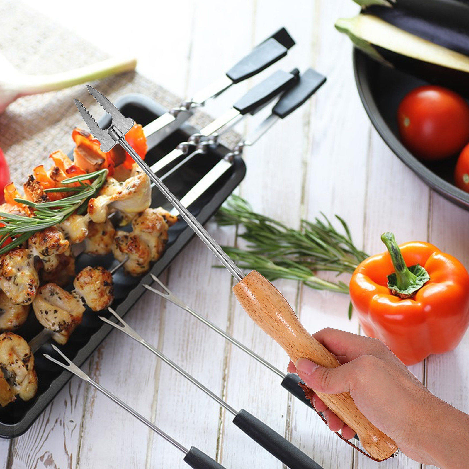 스테인리스 스틸 연장형 바베큐 꼬치, 마시멜로, 핫도그 - Camping Cooking Bbq 리뷰 및 가격