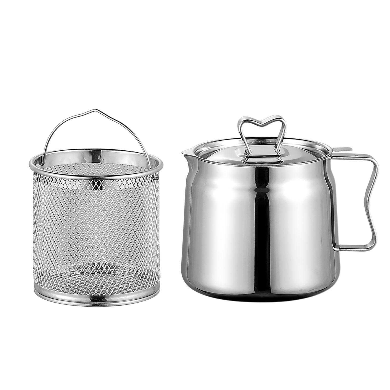 딥 프라이어 세트 스테인리스 오일 필터 냄비 오일 프라 - Camping Cooking Oil Container 리뷰 및 가격