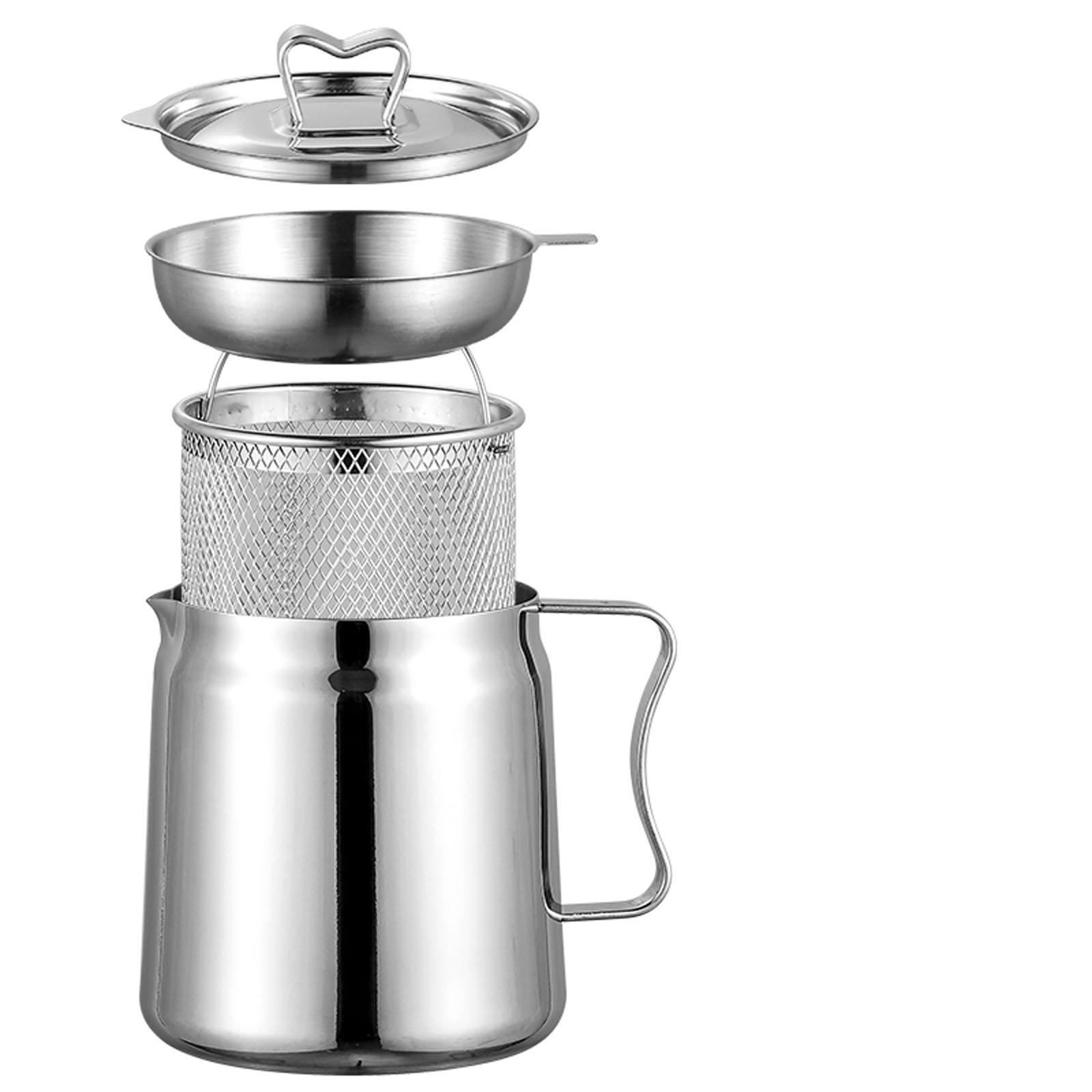딥 프라이어 세트 스테인리스 오일 필터 냄비 오일 프라 - Camping Cooking Oil Container 리뷰 및 가격