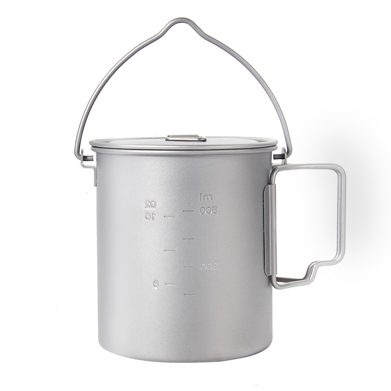 야외 피크닉 티타늄 요리 냄비, 걸이식 손잡이, 휴대용 - Camping Hanging Cooking Pot 리뷰 및 가격