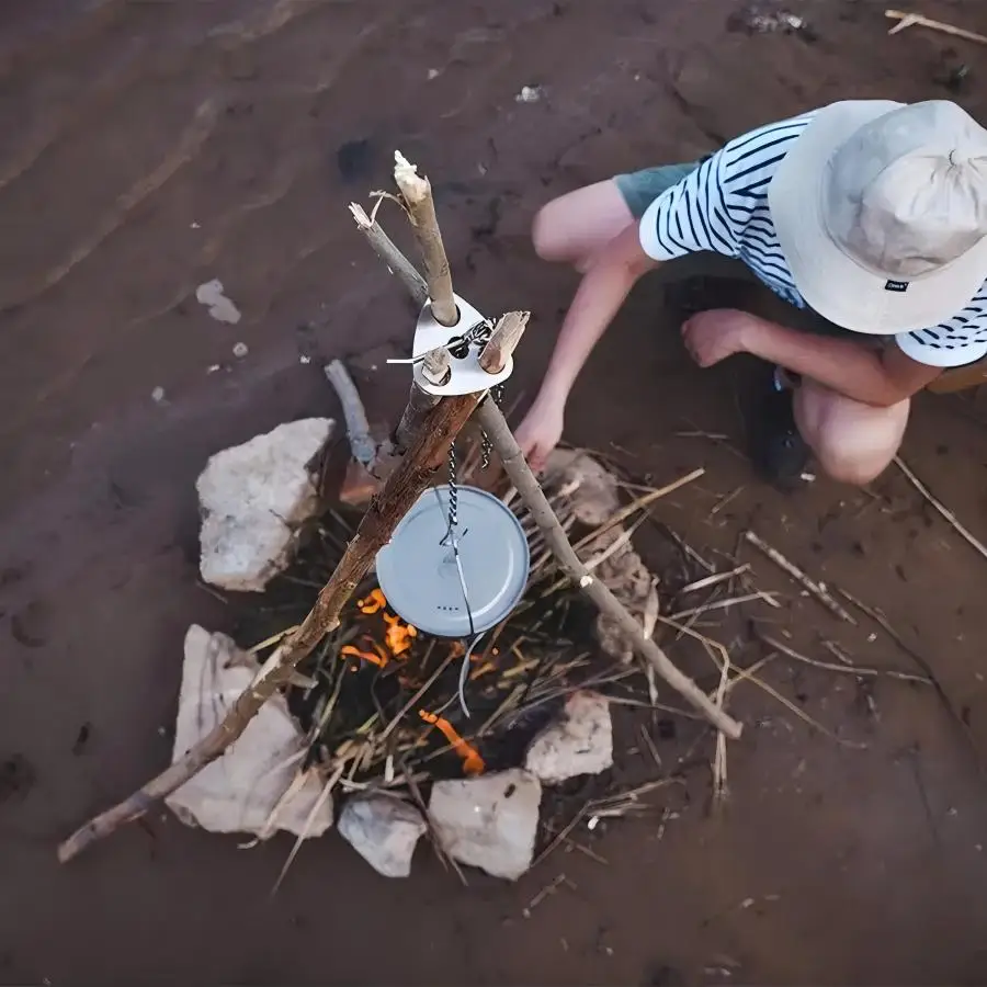 스테인레스 스틸 휴대용 캠핑 삼각대 걸이 조절 체인,  - Camping Cooking Tripod 리뷰 및 가격