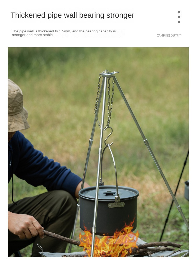 캠핑 모닥불 삼각대, 휴대용 삼각 지지대, 캠핑 모닥불 - Camping Hanging Cooking Pot 리뷰 및 가격