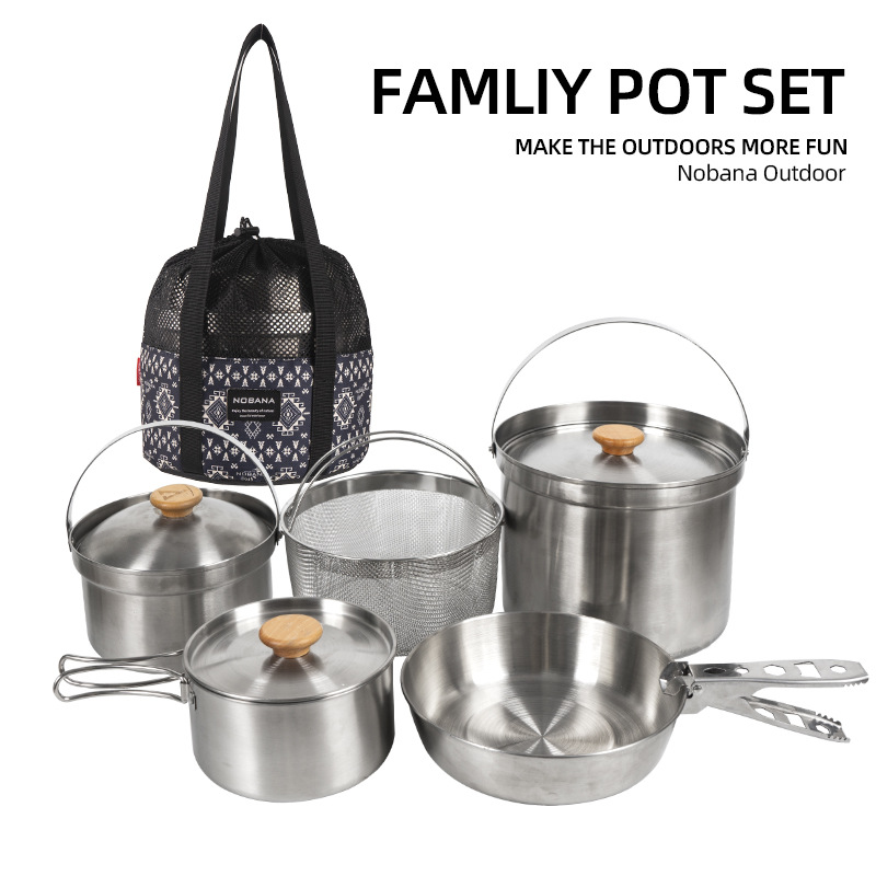 NOBANA 최신 야외 스테인레스 스틸 냄비 세트 캠핑 - Camping Cooking Utensils Kit 리뷰 및 가격