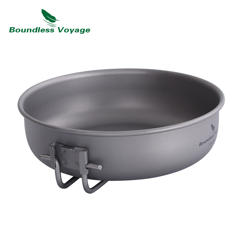 무한 항해 접이식 손잡이가있는 초경량 티타늄 프라이팬  - Camping Cooking Pot 리뷰 및 가격