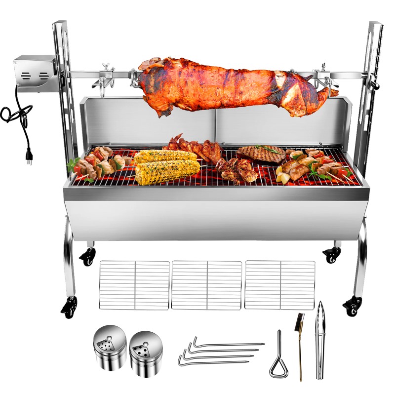 2-in-1 바베큐 그릴 로스터 로티세리 신형 디자인  - Camping Cooking Equipment Electric 리뷰 및 가격