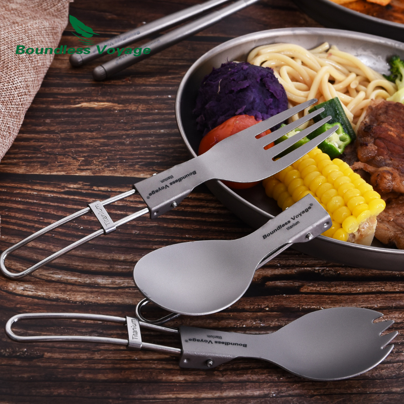 무한 항해 티타늄 캠핑 식기 접이식 스푼 스포크 포크  - Camping Cooking Set Stainless Steel 리뷰 및 가격