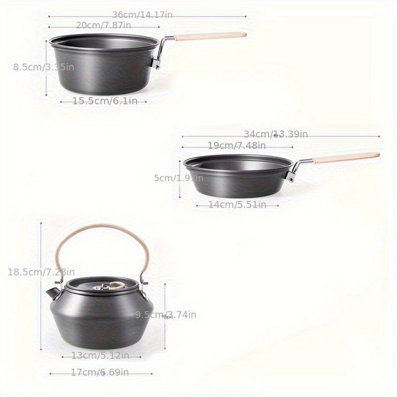 야외용 티팟 세트 캠핑용 프라이팬 일체형 냄비 특수 만 - Camping Cooking Set With Kettle 리뷰 및 가격