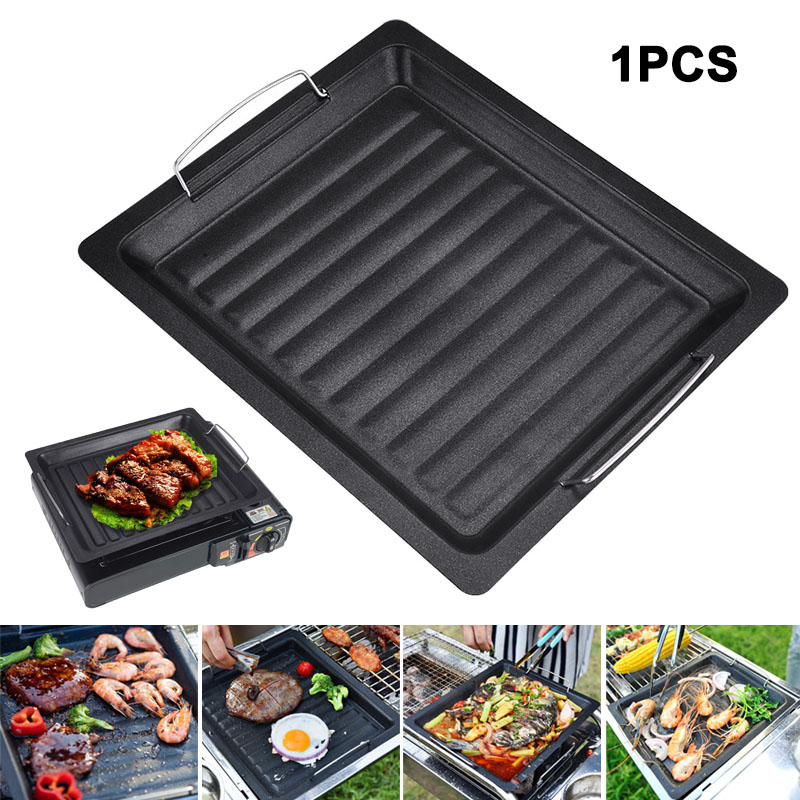 야외용 두꺼운 사각 그릴 팬, 손잡이 두 개, 휴대용  - Camping Cooking Pot 리뷰 및 가격
