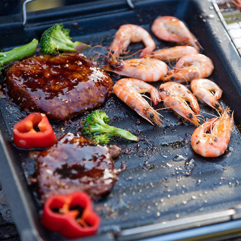 야외용 두꺼운 사각 그릴 팬, 손잡이 두 개, 휴대용  - Camping Cooking Pot 리뷰 및 가격