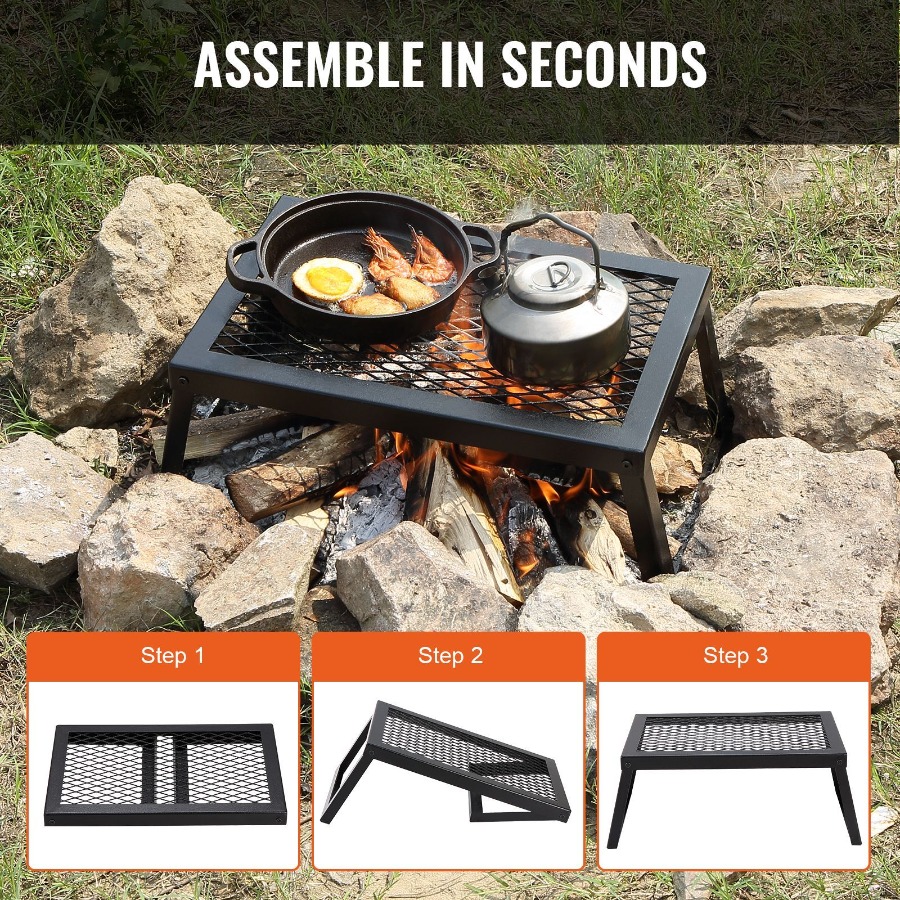 접이식 캠프파이어 그릴, 헤비 듀티 스틸 메쉬 그레이트 - Camping Cooking Over Fire 리뷰 및 가격