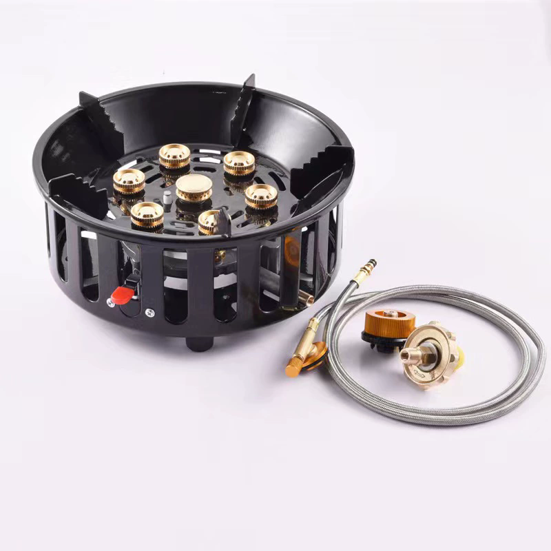 21000W 강력 화력 스토브 7 코어 전자 점화 가스 - Camping Cooking All In One 리뷰 및 가격